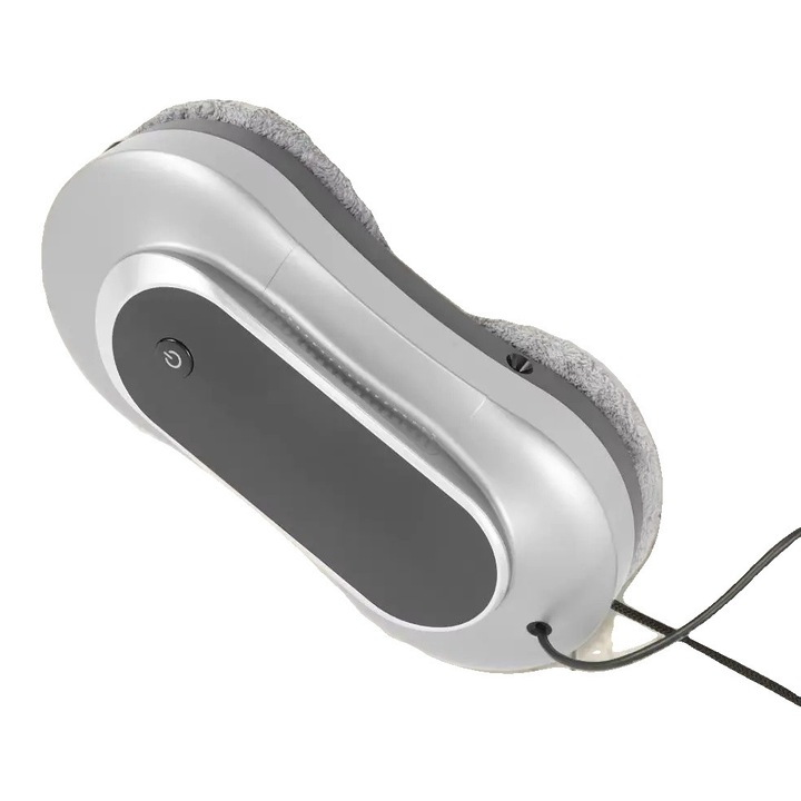 Robot de curatare geamuri, putere de aspiratie puternica, mecanism de curatare inteligent, gri