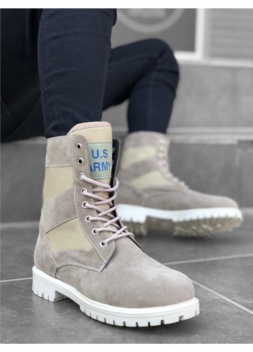 Férfi bakancs, Nubuk, Base, 365062, Bézs