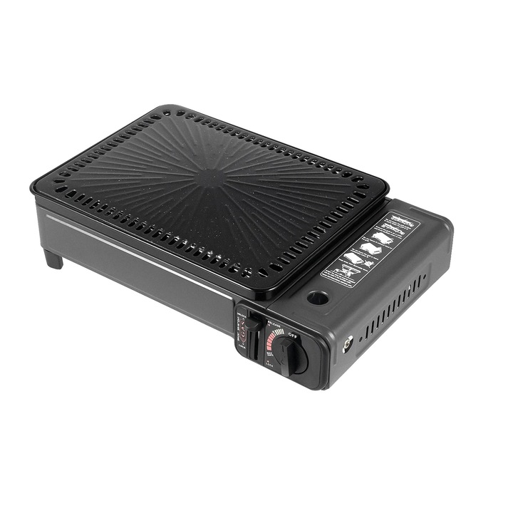 Къмпинг грил, преносим дизайн, регулируем контрол на огъня, черен, 41.5x28x11см