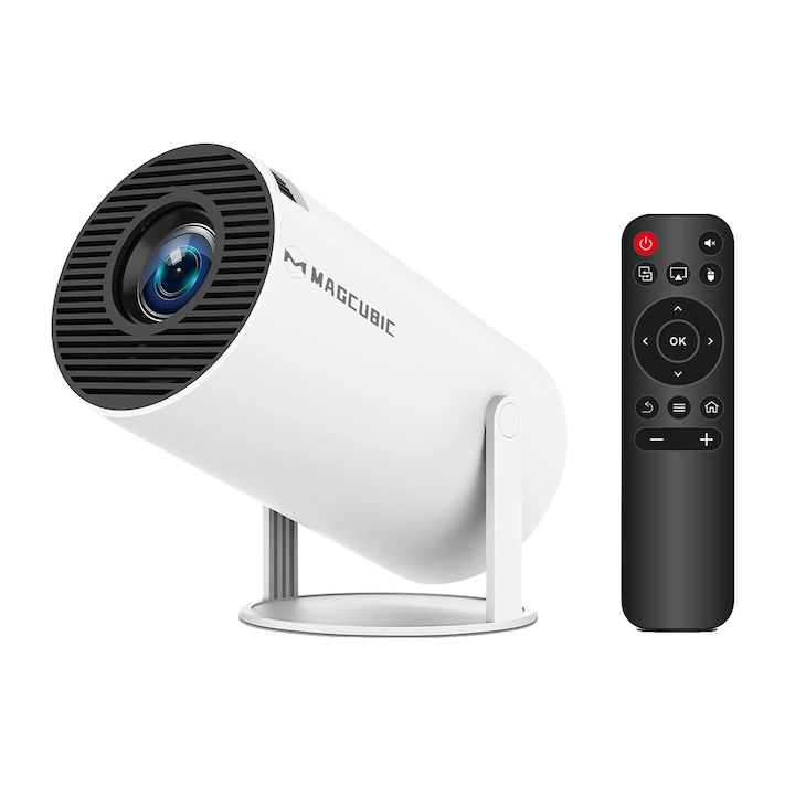 Videoproiector, 4K, conectivitate wireless, alb, dimensiuni portabile