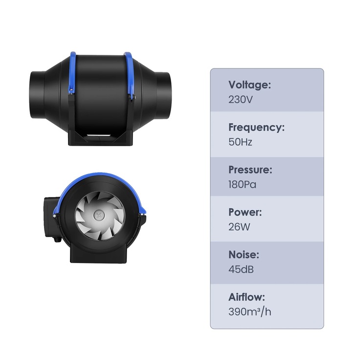 Ventilator de evacuare, 100mm, capacitate mare de aerisire, control de la distanta, 220V EU Plug