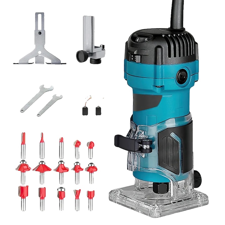 Masina de frezat, 800W, 6 viteze, 110-230V, design ergonomic, compatibilitate cu burghie standard