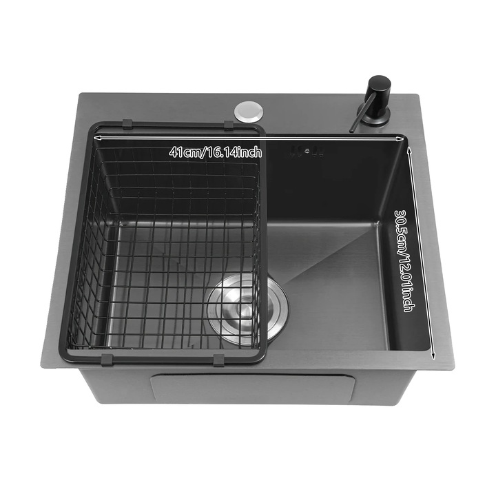 Chiuveta bucatarie, inox, design silentios, 50x45x27cm