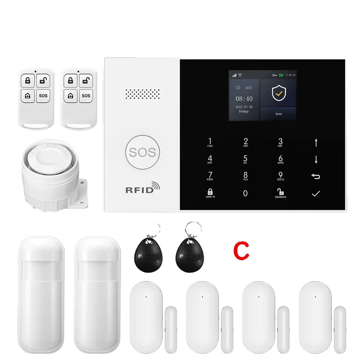 Kit supraveghere video Hikvision 2MP, cu 3 camere 2MP de interior MK107