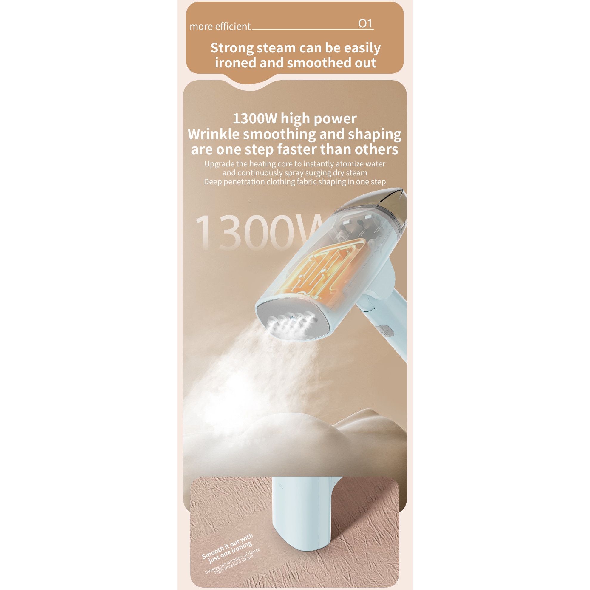 Aparat de calcat vertical cu abur, Fantasy, Calcare Orizontala si Verticala, 1300W, Rezervor Apa 85 ml, autonomie 6 minute, Incalzire Rapida 15s, Maner Ergonomic, Compact si Pliabil, Ultra Portabil, Igienizare Haine, albastru & gri