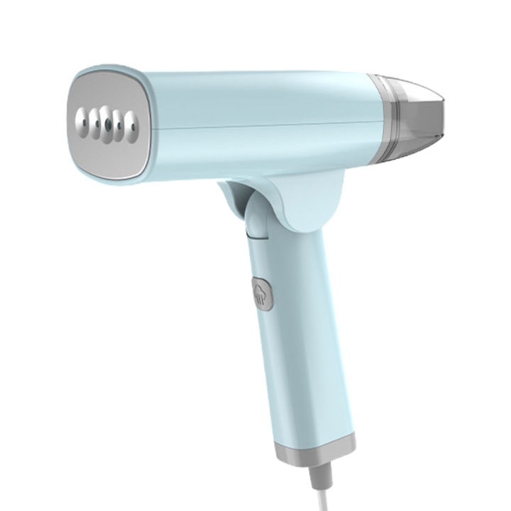 Aparat de calcat vertical cu abur, Fantasy, Calcare Orizontala si Verticala, 1300W, Rezervor Apa 85 ml, autonomie 6 minute, Incalzire Rapida 15s, Maner Ergonomic, Compact si Pliabil, Ultra Portabil, Igienizare Haine, albastru & gri