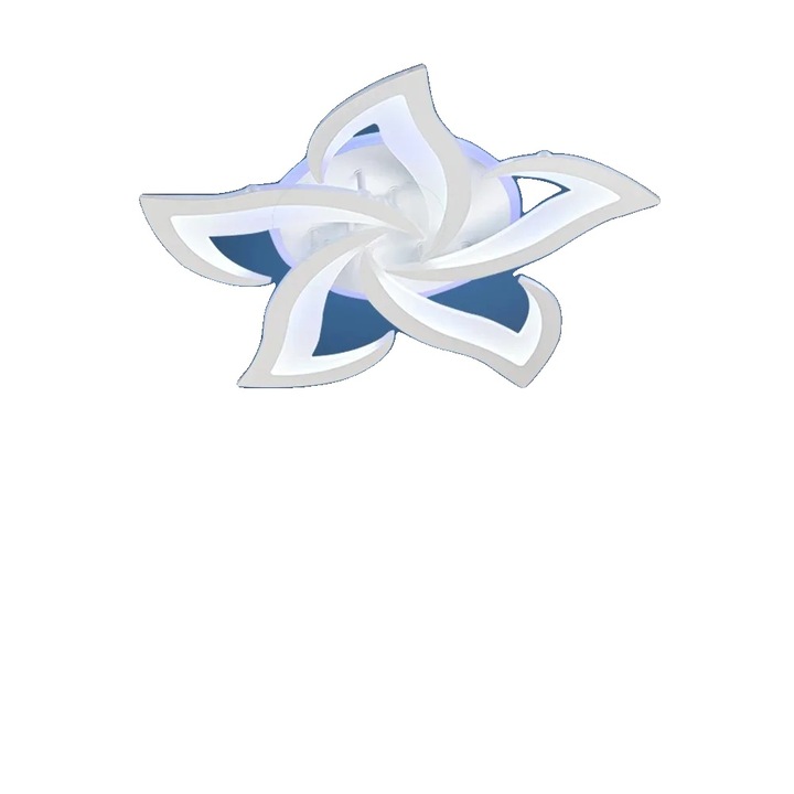 Lustra moderna, control inteligent, 5 brate, dimabil, multicolor, semi-montare