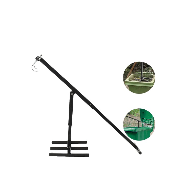 Compactor de gunoi manual, fier rezistent la rugina, 3.25 kg, dimensiuni compacte, pentru containere de 60-100L