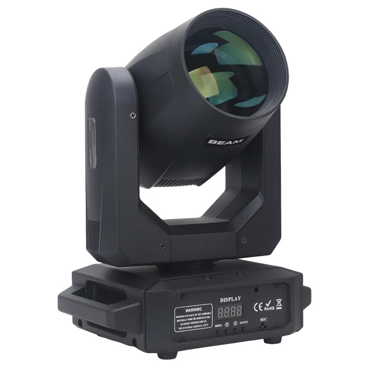 Lumina de scena mobila, 200W, 7 culori + alb, 11/13 canale, design compact, priza EU