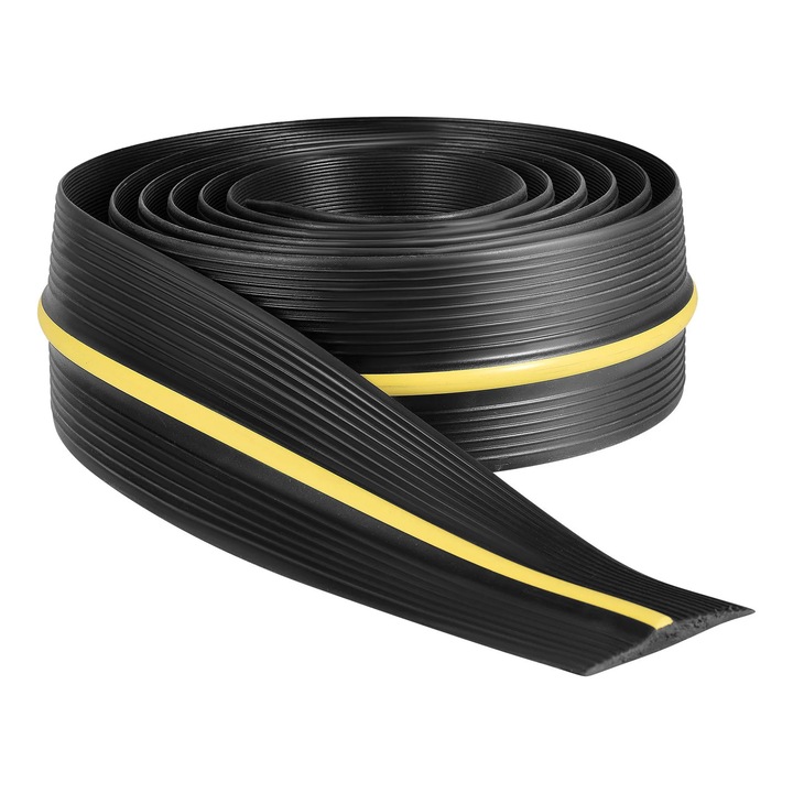 Protectie prag usa auto, Banda din cauciuc, Aspect carbon, Antizgarieturi, Protectie la socuri, Folie autoadeziva, Negru