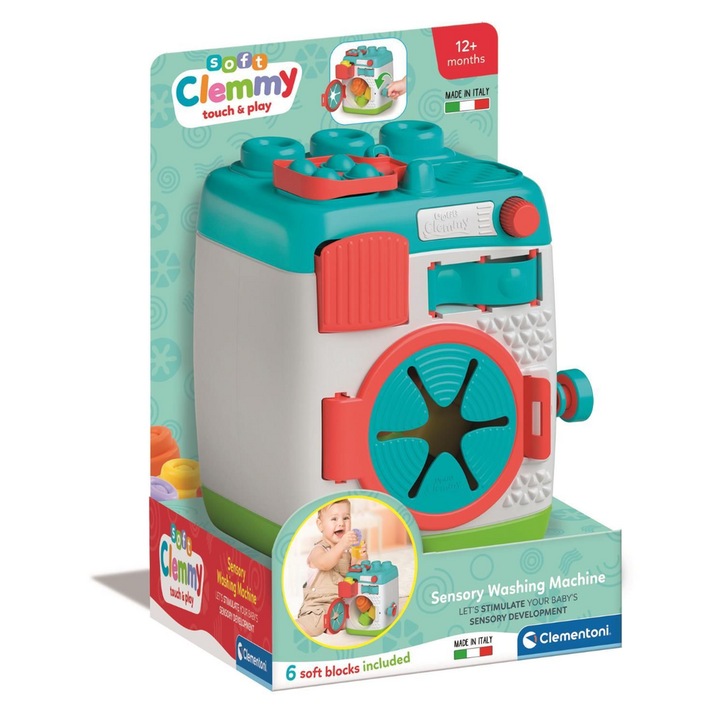 Сензорна играчка, CLEMENTONI, пералня 34x23x18cm
