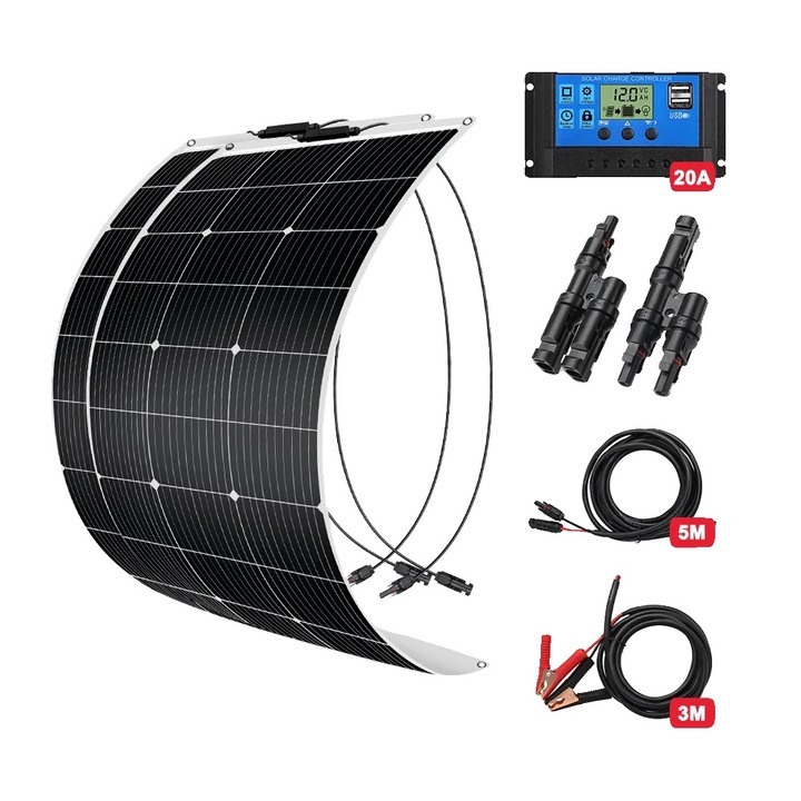 Panou solar flexibil, 200W set, eficienta ridicata, 975x565mm, impermeabil