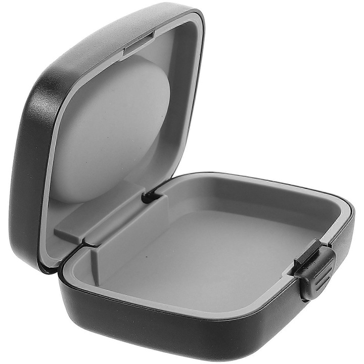 Carcasa pentru aparate auditive, neagra, 8.50x6.50x2.70cm, rezistenta la apa si socuri, set