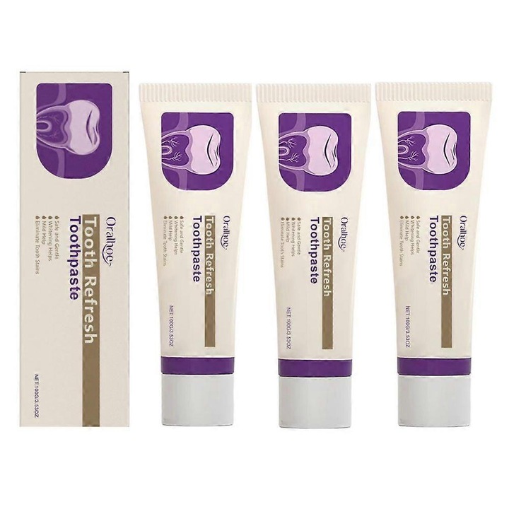 Oralhoe természetes fogkrém szett, 3 tubus, hidroxiapatittal, érzékeny fogakra, 100g