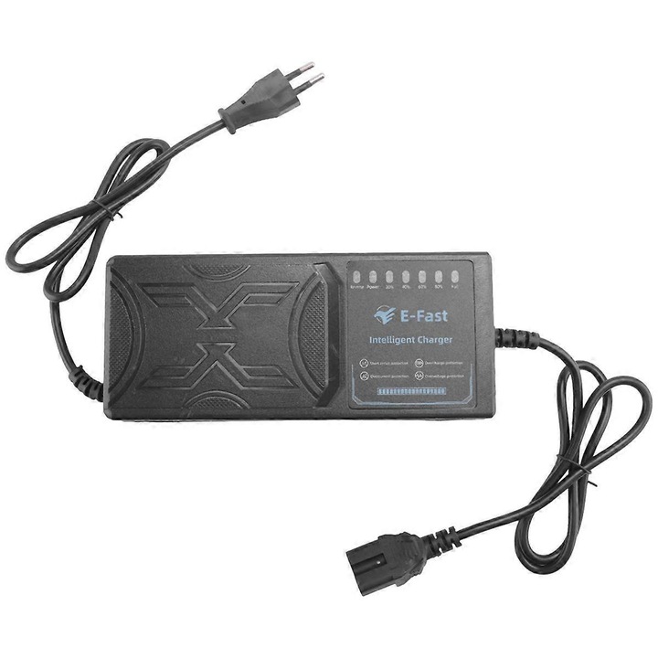 Incarcator pentru vehicule electrice, 60V 20AH, protectie impotriva scurgerilor, dimensiuni 18x8x6cm, culoare neagra