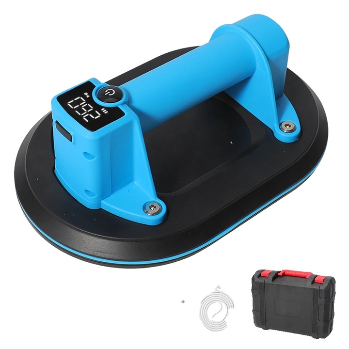 Cupa de vacuum, 200kg capacitate de incarcare, pompa electrica automata, albastra, 30x28x11cm