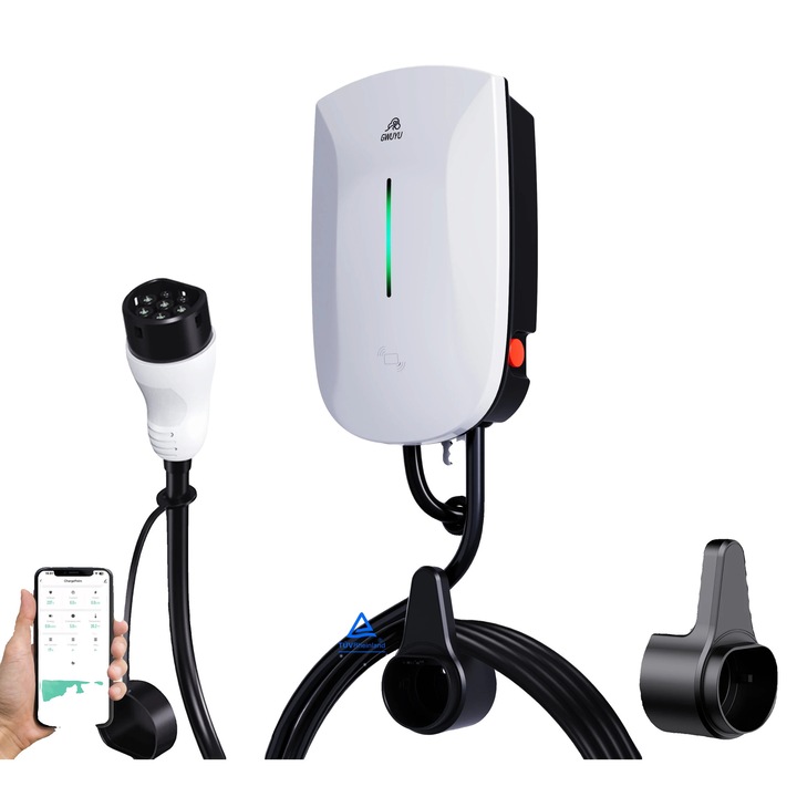 Statie de incarcare vehicule electrice, 16A 11KW 3 faze, design rezistent la intemperii, cablu 5m