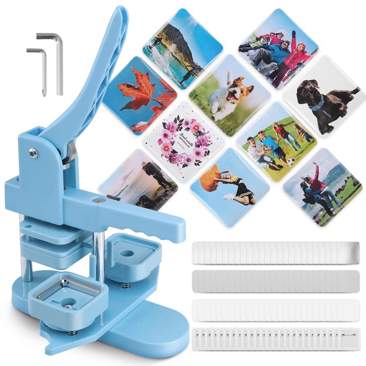 Gombkészítő készlet, ergonomikus kialakítás, teljes kézműves készlet, kék