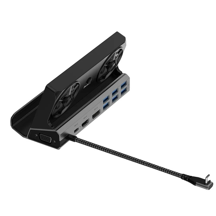 Statie de andocare 11 in 1, suport 4K, incarcare rapida, USB Type-C, negru