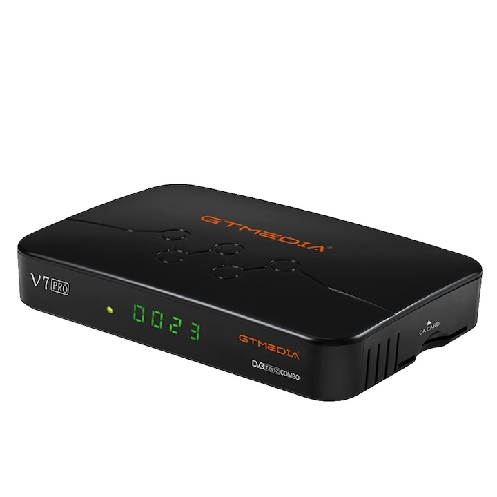 Receiver satelit V7 Pro, suport DVB-S/S2/S2X, USB si Wi-Fi, dimensiuni standard