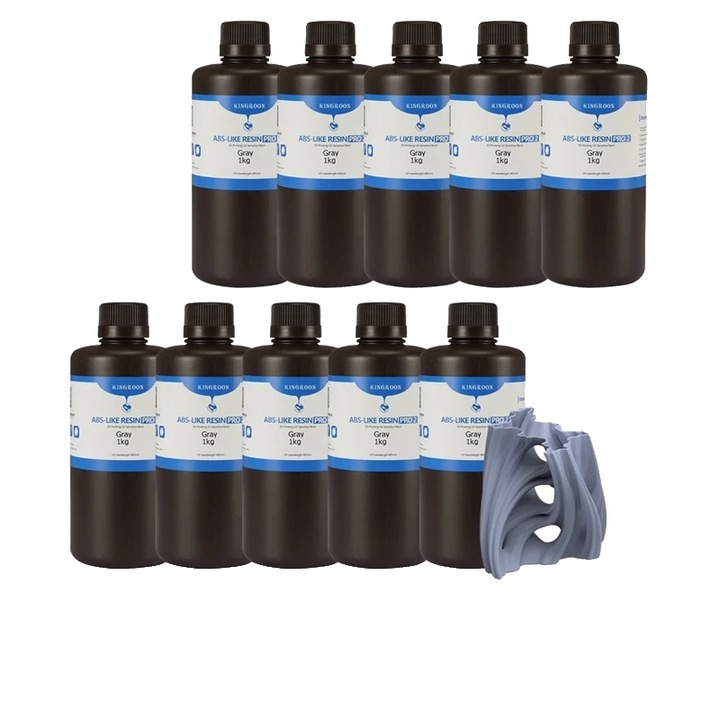 3D Gyanta, ABS-szerű, szürke, 10kg, fogyóanyag készlet