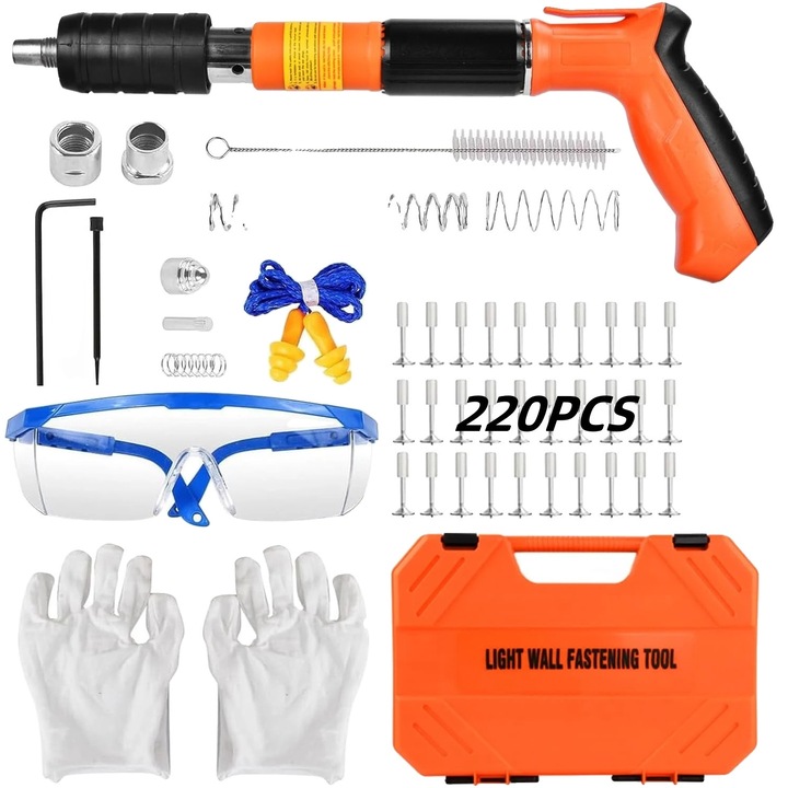 Ръчен пистолет за нитване, 5 регулируеми скорости, с 220X нита + кутия