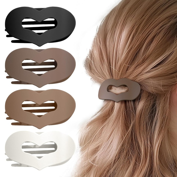 Lapos hajcsatok, BOMSTOM, 4 darab, műanyag, többszínű