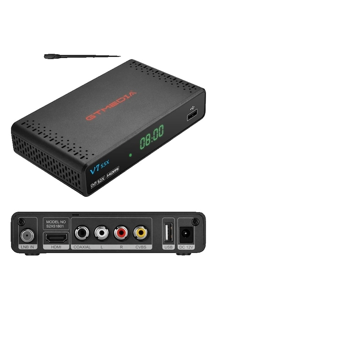Receiver TV Satelit V7 S5X, 1080P Full HD, DVB-S/S2/S2X, cu WiFi, Plug EU