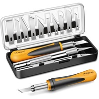 Set MulWark Cutite Exacto | Kit Cutite de Craft | Set Hobby de Precizie 16 piese cu lame extrem de ascutite pentru lemn, artizanat, piele, scrapbooking si modelare