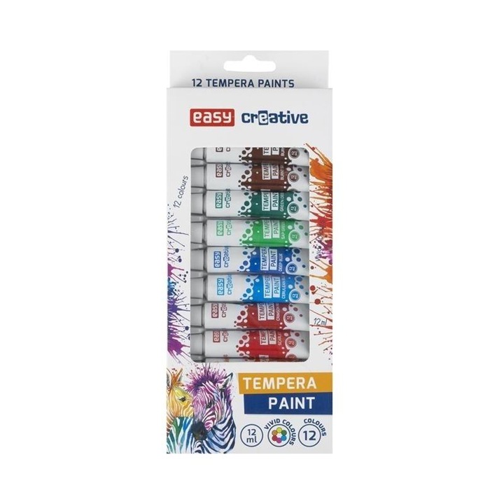 Acuarele Easy Stationery, set 12 culori, 12ml