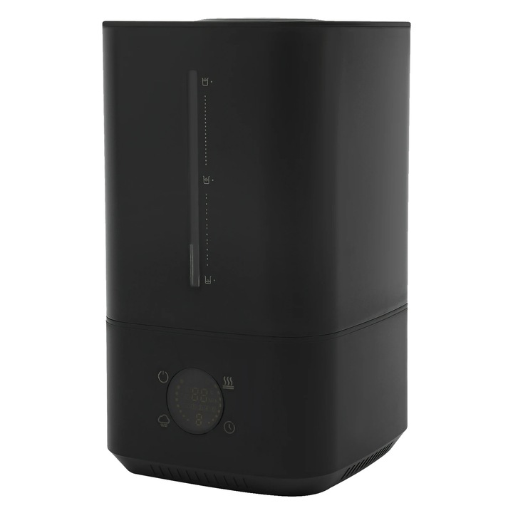 Овлажнител, тъч контрол, опции за топла и студена пара, черен, 6L