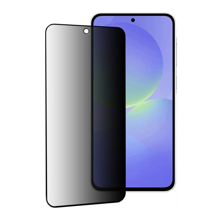 Folie de protectie compatibila cu Samsung Galaxy A36 5G/ A56 5G, 111D Privacy Full Glue, sticla securizata, Negru