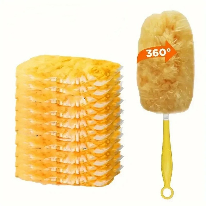 Indepartator de praf electrostatic, 1 Maner scurt + 10 Rezerve Pamatuf pentru curatarea prafului, kit de inlocuire universal