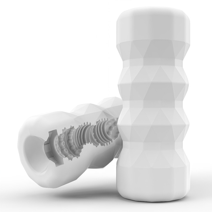 Мъжка чаша за мастурбация, Aottom®, 3D текстура, вендуза, мек силикон, бял