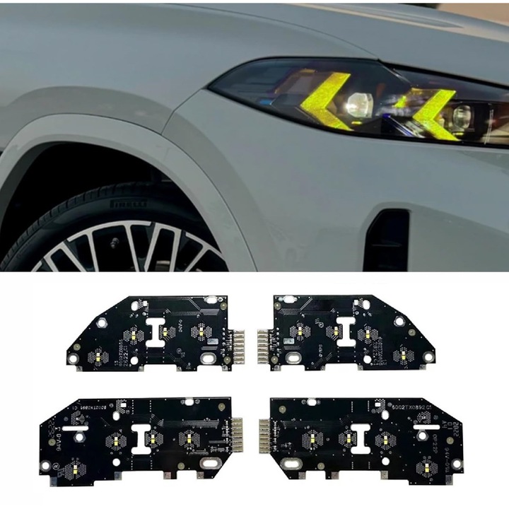 Set 4 module lumini de zi DRL galbene CSL Style BMW X5 G05, X6 G06 Facelift 2023-2025 - faruri fara Laser - P-G18(Y)