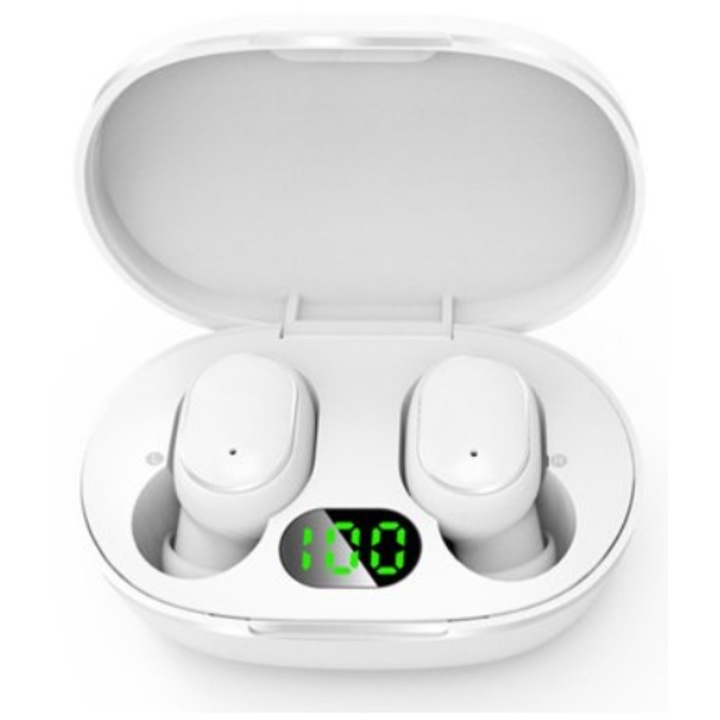 Casti wireless R2 Invest E6S, alb, Bluetooth V5.0, 10m, 4.5g