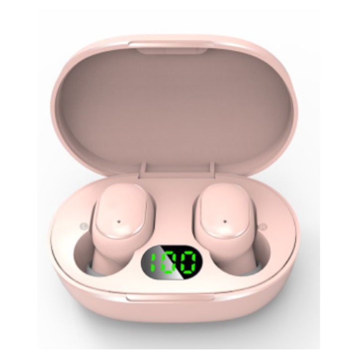 Casti wireless R2 E6S, Bluetooth V5.0, 10m, roz, rezistente la apa IPX4