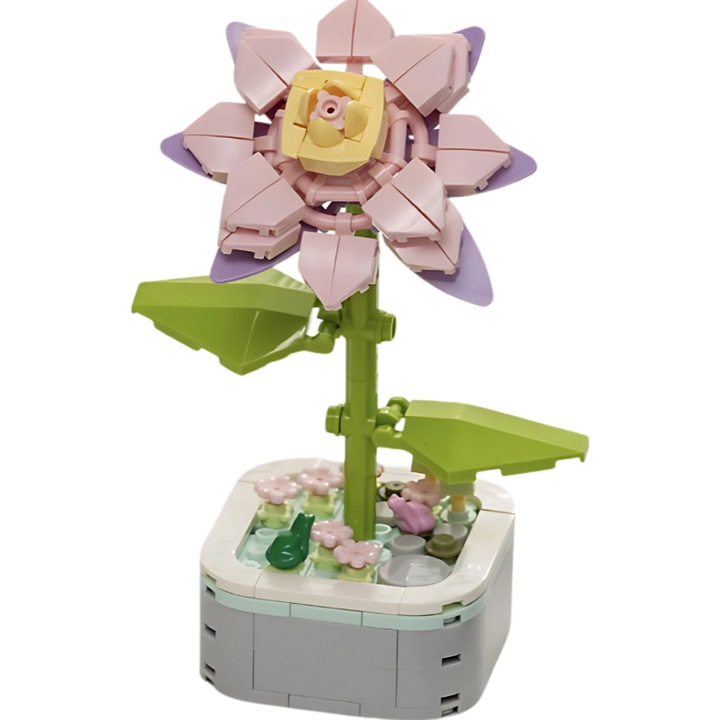 Set de constructie Klocki Kwiaty, R2 Invest, 118 piese, multicolor, pentru decoratiuni interioare