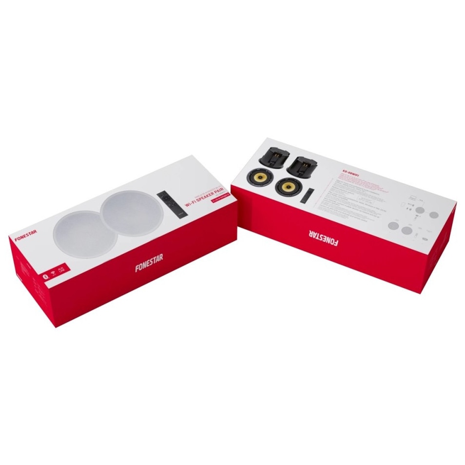 Set boxe incorporate Fonestar KS-08WIFI, 2x25W, Wi-Fi, Bluetooth, 6,5", alb
