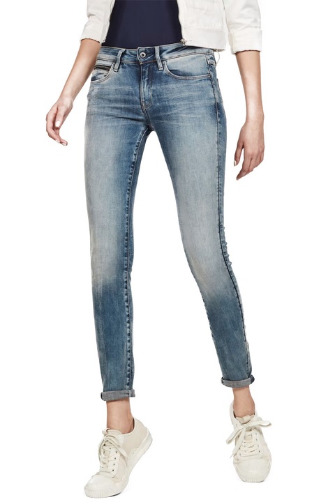 Blugi de damă G-Star RAW 3301 Studs Mid Skinny Jeans 7554870 16113-48, Elto Superstretch, Bumbac, W27-L32, Albastru