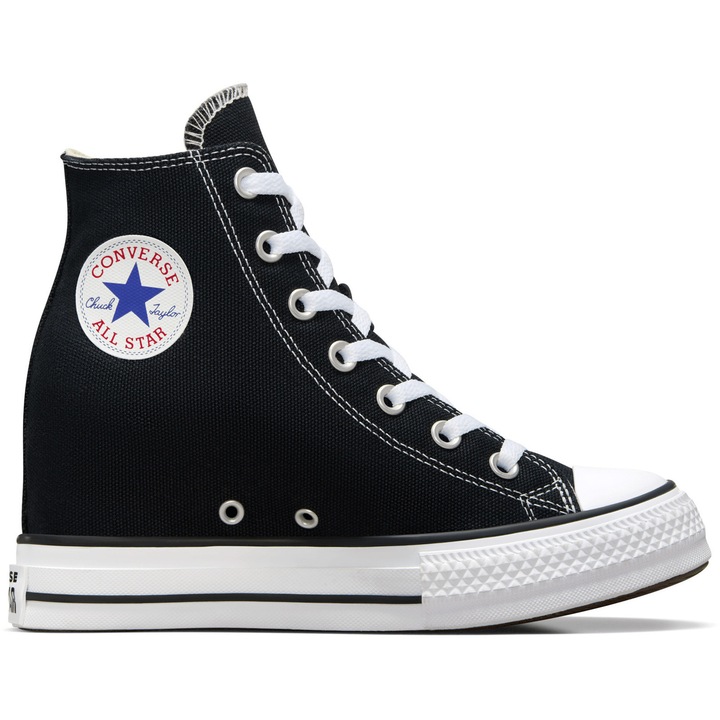 Tenisi femei Converse Chuck Taylor All Star Wedge Platform, negru, 40, material textil, talpa inaltata