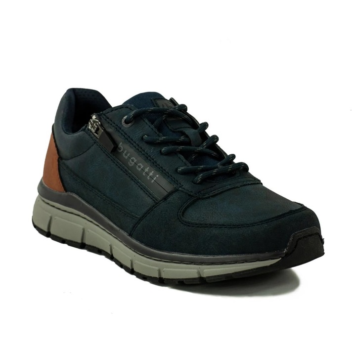 Pantofi sport barbati Bugatti, 304524141, Piele ecologica, Albastru, Albastru