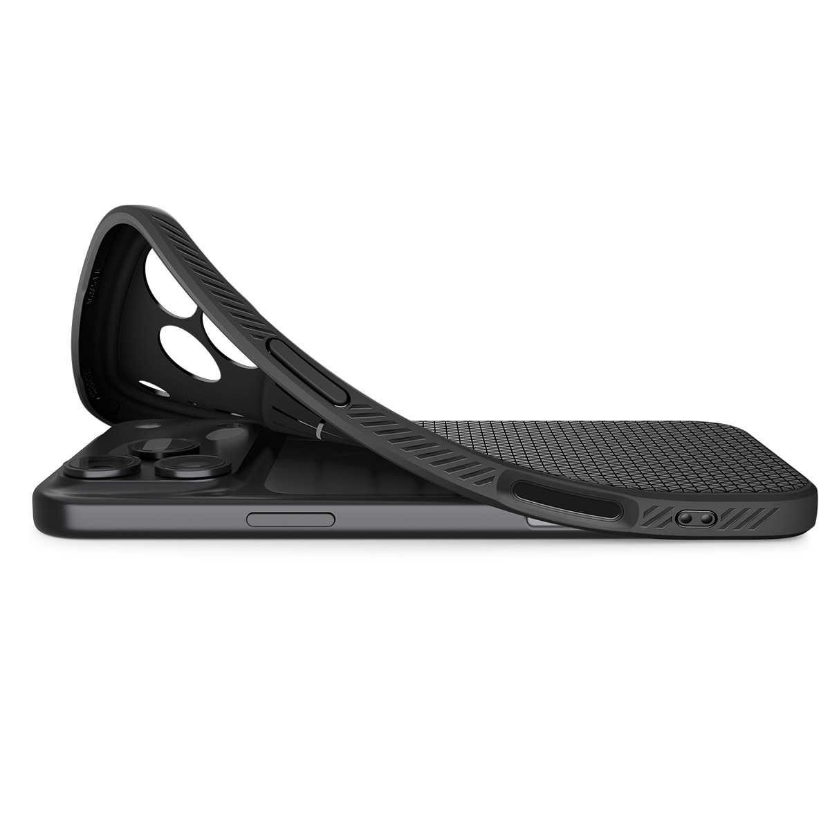 Carcasa Spigen Liquid Air compatibila cu iPhone 17 Pro, Negru