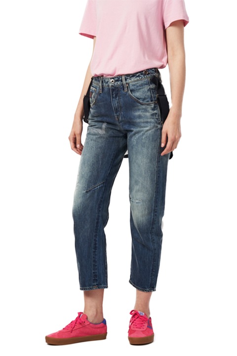 Női farmer G-Star RAW Arc Braces 3D Low Boyfriend 84633682 16113-48, Hadron Deni, Nadrágtartó, Pamut, W27-L32, Kék