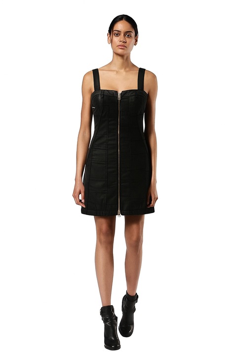 Rochie de damă Diesel 8001593 16121-13, Lungime mini, Denim, Croială ajustată, Fermoar, Bretele reglabile, XS, Negru