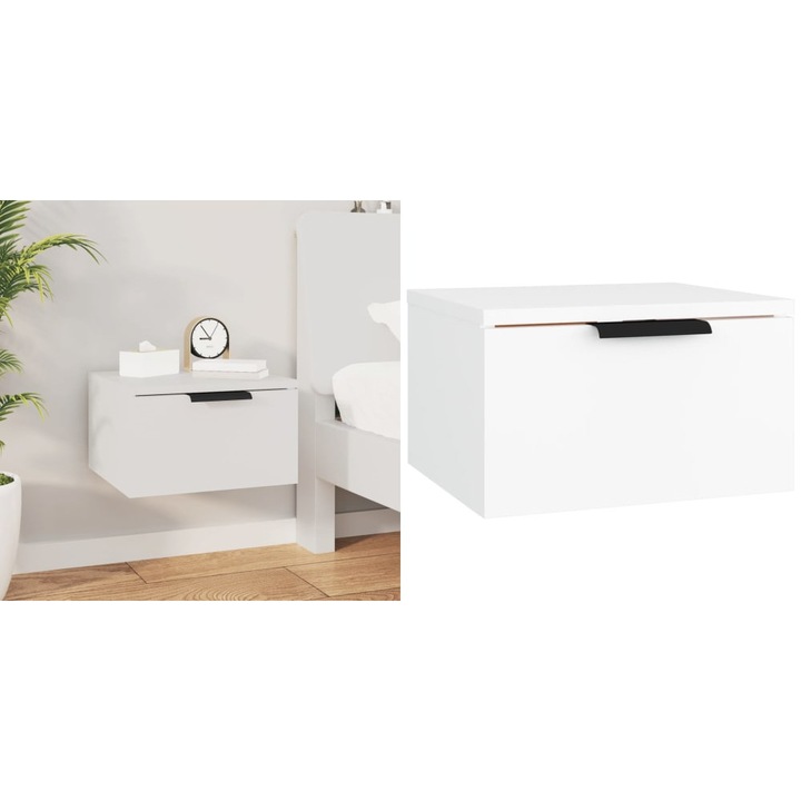 Noptiera de perete, alb, 34x30x20 cm