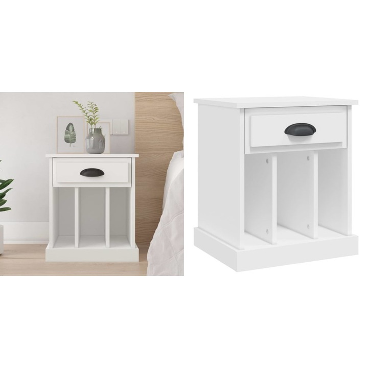 Noptiere, alb, 43x36x50 cm