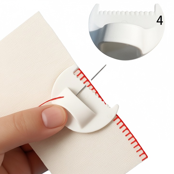 Sablon de Cusut Tip Rigla, Alb, Pas 4mm, Realizat 3D Printat, 1 Bucata, Unealta DIY pentru Quilt si Patchwork, Potrivit pentru Proiecte de Croitorie si Tesaturi