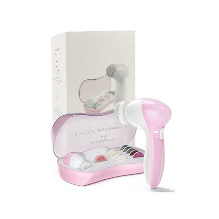 Perie curatare faciala, corp, picioare, 9 in1, Touch Beauty, 9 capete fata-corp, masaj, design ergonomic