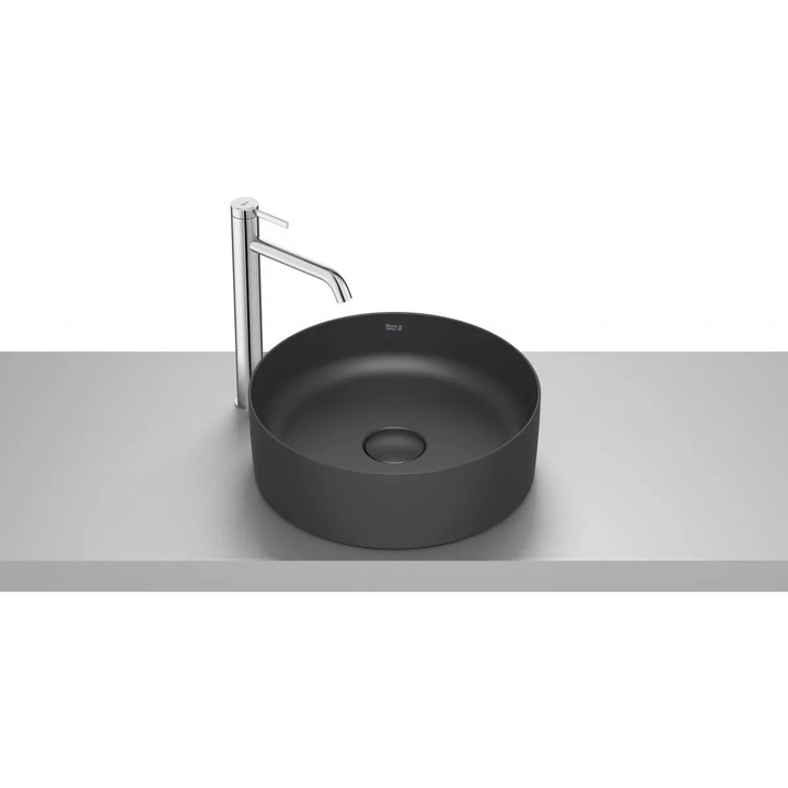 Lavoar Roca Terra A32787N080, montare pe blat, 39 cm, FineCeramic, mat, Negru